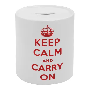 KEEP CALM  and carry on, Κουμπαράς πορσελάνης με τάπα
