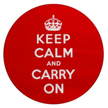 KEEP CALM  and carry on, Επιφάνεια κοπής γυάλινη στρογγυλή (30cm)