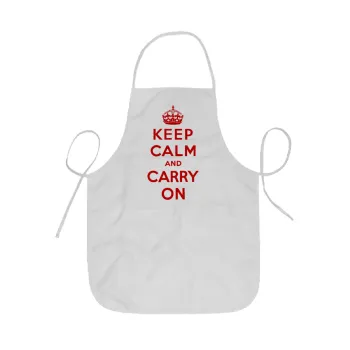 KEEP CALM  and carry on, Ποδιά Σεφ ολόσωμη κοντή  Παιδική (44x62cm)