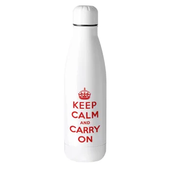 KEEP CALM  and carry on, Metal mug thermos (Stainless steel), 500ml