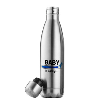 Baby is Loading BOY, Μεταλλικό παγούρι θερμός Inox (Stainless steel), διπλού τοιχώματος, 500ml