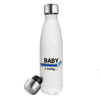 Baby is Loading BOY, Metal mug thermos White (Stainless steel), double wall, 500ml