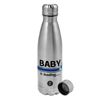 Baby is Loading BOY, Μεταλλικό παγούρι νερού, ανοξείδωτο ατσάλι, 750ml