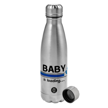 Baby is Loading BOY, Metallic water bottle, stainless steel, 750ml