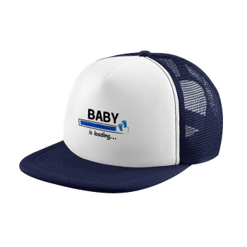 Baby is Loading BOY, Καπέλο Ενηλίκων Soft Trucker με Δίχτυ Dark Blue/White (POLYESTER, ΕΝΗΛΙΚΩΝ, UNISEX, ONE SIZE)