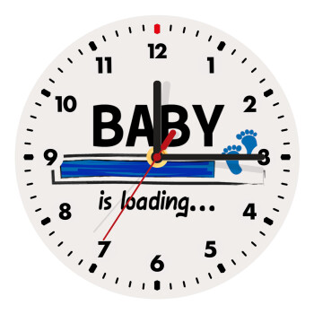 Baby is Loading BOY, Wooden wall clock (20cm)