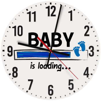 Baby is Loading BOY, Ρολόι τοίχου ξύλινο (30cm)