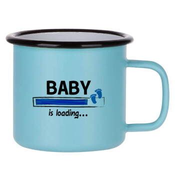 Baby is Loading BOY, Κούπα Μεταλλική εμαγιέ ΜΑΤ σιέλ 360ml