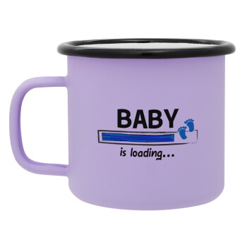Baby is Loading BOY, Κούπα Μεταλλική εμαγιέ ΜΑΤ Light Pastel Purple 360ml
