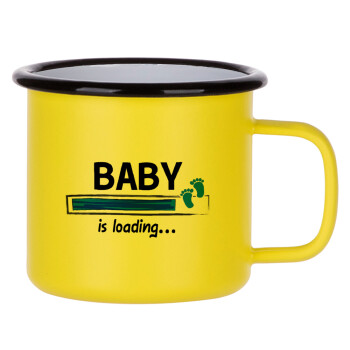 Baby is Loading BOY, Κούπα Μεταλλική εμαγιέ ΜΑΤ Κίτρινη 360ml