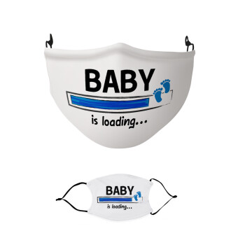 Baby is Loading BOY, Μάσκα υφασμάτινη παιδική πολλαπλών στρώσεων με υποδοχή φίλτρου
