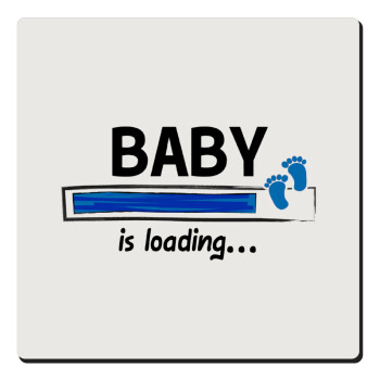 Baby is Loading BOY, Τετράγωνο μαγνητάκι ξύλινο 6x6cm