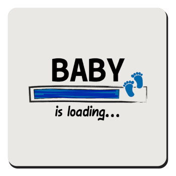 Baby is Loading BOY, Τετράγωνο μαγνητάκι ξύλινο 9x9cm