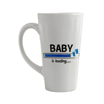 Baby is Loading BOY, Κούπα κωνική Latte Μεγάλη, κεραμική, 450ml