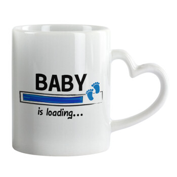 Baby is Loading BOY, Mug heart handle, ceramic, 330ml