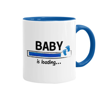 Baby is Loading BOY, Κούπα χρωματιστή μπλε, κεραμική, 330ml