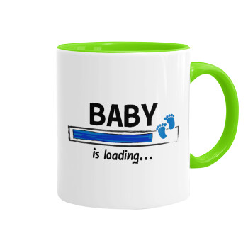 Baby is Loading BOY, Mug colored light green, ceramic, 330ml