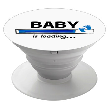 Baby is Loading BOY, Phone Holders Stand  White Hand-held Mobile Phone Holder