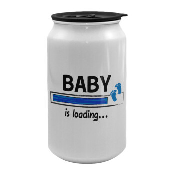 Baby is Loading BOY, Κούπα ταξιδιού μεταλλική με καπάκι (tin-can) 500ml
