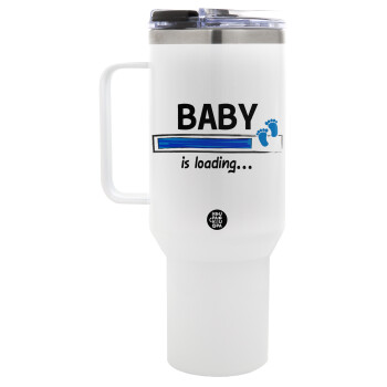 Baby is Loading BOY, Mega Tumbler με καπάκι, διπλού τοιχώματος (θερμό) 1,2L