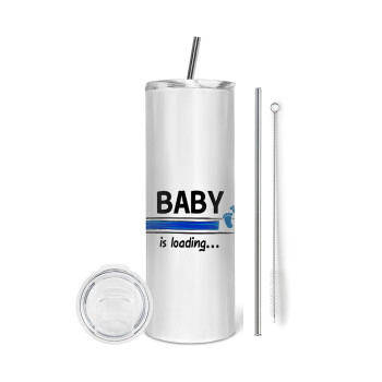 Baby is Loading BOY, Tumbler stainless steel 600ml, with metal straw & cleaning brush