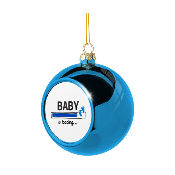 Baby is Loading BOY, Χριστουγεννιάτικη μπάλα δένδρου Μπλε 8cm