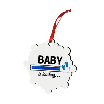 Baby is Loading BOY, Christmas ornament snowflake wooden 7.5cm