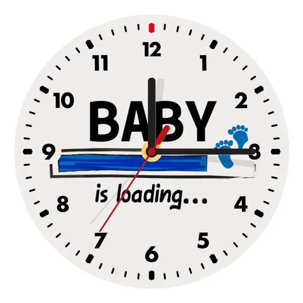 Baby is Loading BOY — Ρολόι τοίχου ξύλινο (20cm)