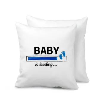 Baby is Loading BOY, Μαξιλάρι καναπέ 40x40cm περιέχεται το  γέμισμα