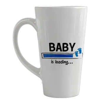 Baby is Loading BOY, Κούπα κωνική Latte Μεγάλη, κεραμική, 450ml