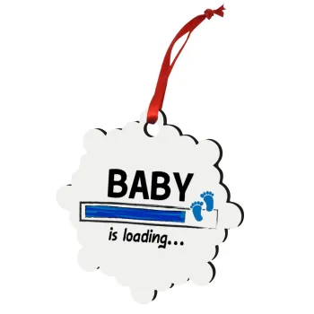 Baby is Loading BOY, Στολίδι Χριστουγεννιάτικο στολίδι snowflake ξύλινο 7.5cm