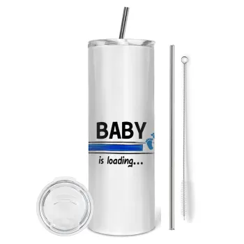 Baby is Loading BOY, Tumbler stainless steel 600ml, with metal straw & cleaning brush