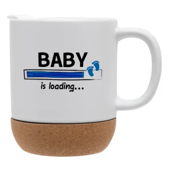 Baby is Loading BOY, Ceramic coffee mug Cork (MAT), 330ml
