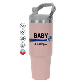 Baby is Loading BOY, Pink color, 890ml (30oz) stainless Steel Tumbler with Handle