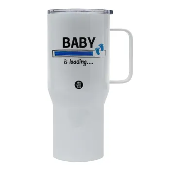 Baby is Loading BOY, Tumbler με καπάκι, διπλού τοιχώματος (θερμό) 750L