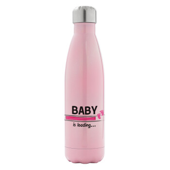 Baby is Loading GIRL, Metal mug thermos Pink Iridiscent (Stainless steel), double wall, 500ml
