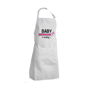 Baby is Loading GIRL, Adult Chef Apron (with sliders and 2 pockets)
