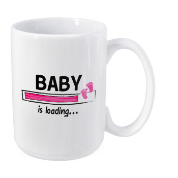 Baby is Loading GIRL, Κούπα Mega, κεραμική, 450ml