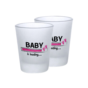 Baby is Loading GIRL, Σφηνοπότηρα γυάλινα 45ml του πάγου (2 τεμάχια)