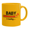 Ceramic coffee mug yellow, 330ml