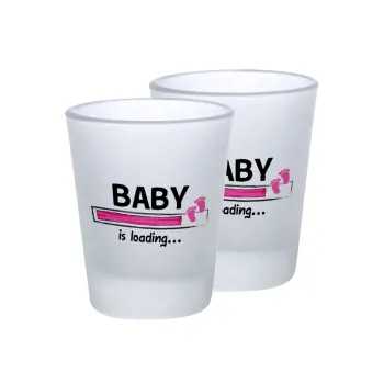 Baby is Loading GIRL, Σφηνοπότηρα γυάλινα 45ml του πάγου (2 τεμάχια)