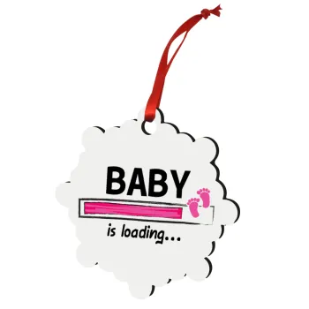 Baby is Loading GIRL, Στολίδι Χριστουγεννιάτικο στολίδι snowflake ξύλινο 7.5cm