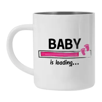 Baby is Loading GIRL, Mug Stainless steel double wall 300ml