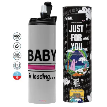 Baby is Loading GIRL, Tumbler stainless steel GREY 600ml