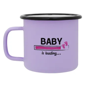 Baby is Loading GIRL, Κούπα Μεταλλική εμαγιέ ΜΑΤ Light Pastel Purple 360ml