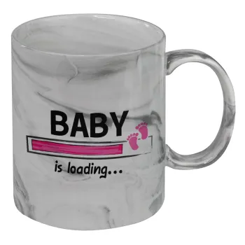 Baby is Loading GIRL, Mug ceramic marble style, 330ml