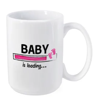 Baby is Loading GIRL, Κούπα Mega, κεραμική, 450ml