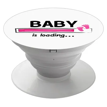 Baby is Loading GIRL, Phone Holders Stand  White Hand-held Mobile Phone Holder