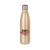 Glitter gold stainless steel thermos bottle, double-walled, 500ml