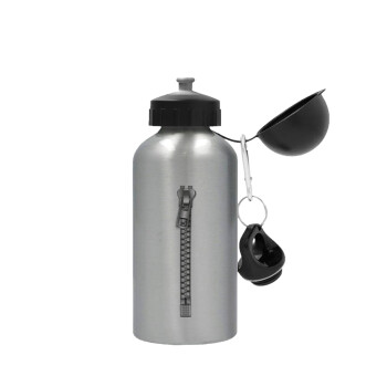 Zipper, Metallic water jug, Silver, aluminum 500ml